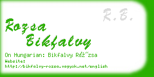 rozsa bikfalvy business card